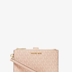 Michael Kors Jet Set Double Zip Wristlet Wallet Powder Blush