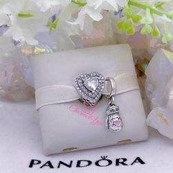 2 Adorable Charms 925 silver for Pandora moments bracelet.