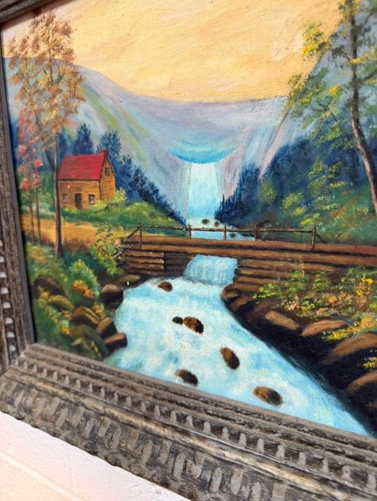 Mid Century Oil On Board Signed 1965