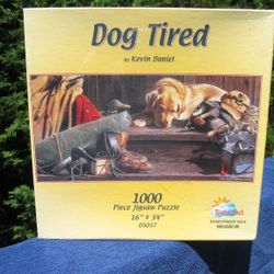 "Dog Tired" 1000 Piece Jigsaw Puzzle By SunsOut~New & Factory Sealed!
