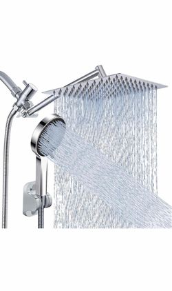Shower Head, Rain Shower Head with Handheld Spray Combo, 10 Inch Adjustable High Pressure Rainfall Shower Head, Dual Showerhead Set with Extension Arm