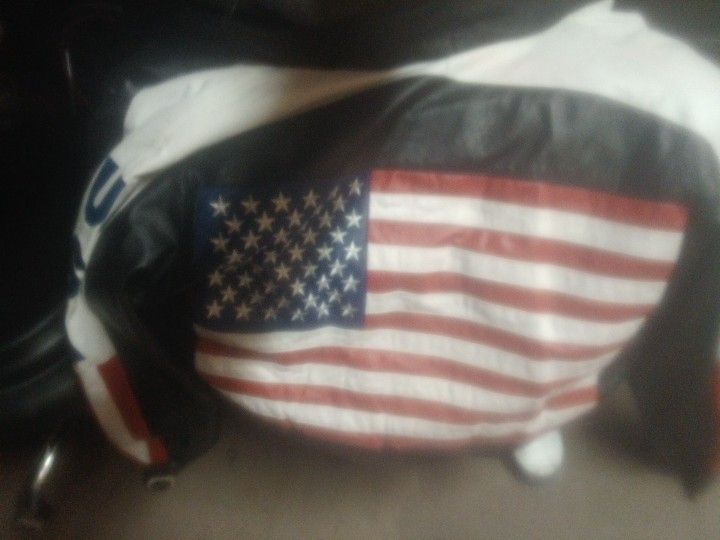 Real Leather USA FLAG jacket