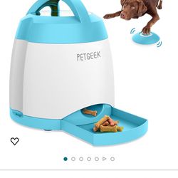 PETGEEK Automatic Dog Feeder Toy, Interactive Cat Dog Puzzle Toys Treat Dispensing, Electronic Dog Food Dispenser Remote Control, Safe ABS Material Pe