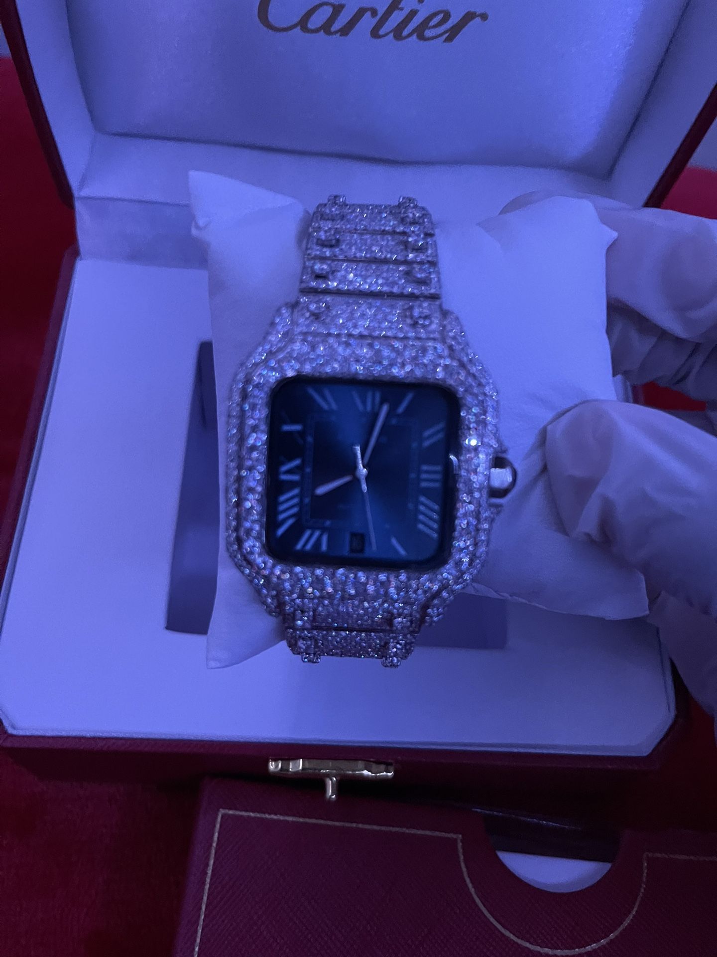 Custom Cartier Watch (Lab diamonds)