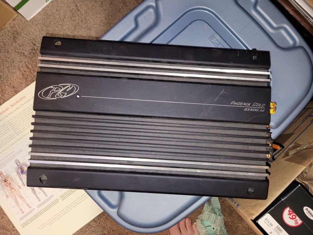 Phoenix Gold QX500.1D car stereo amplifier.