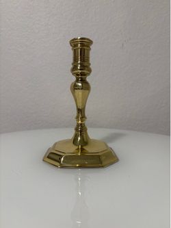 Vintage Baldwin Brass Candle Holder Octagonal Base