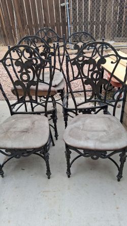 Set of 4 Wrought Iron Dining Chairs