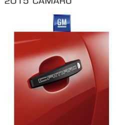 Used* 2010 -2015 (5th Gen) Chevrolet Camaro Two-Tone Finish (Black W/ Silver Engraving) Billet Replacement Door Handles