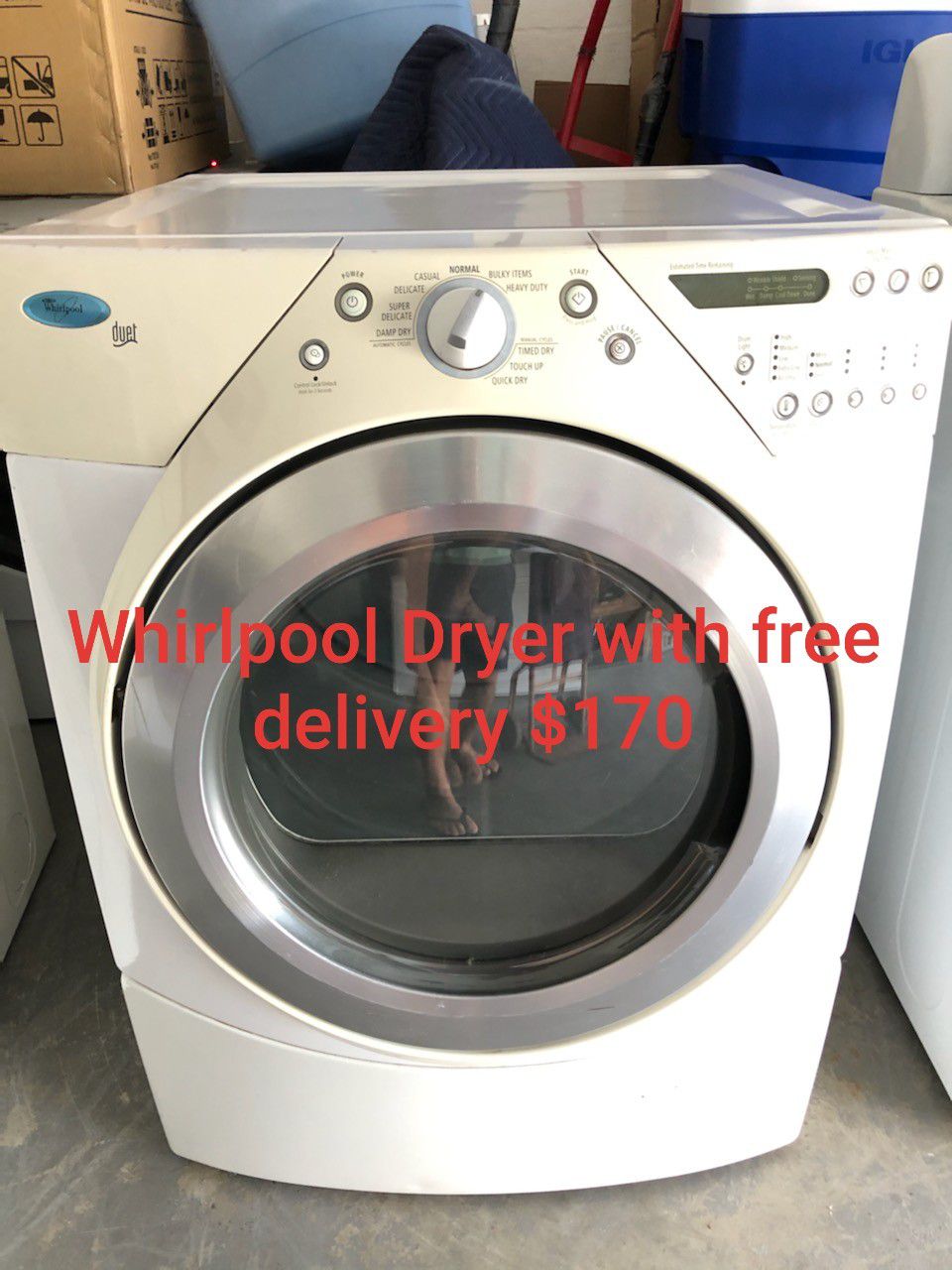 Whirlpool dryer super capacity with free delivery