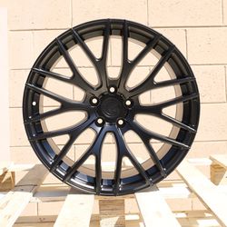 New Set of 19" Inch ADV.1 Style Staggered Wheels 19x8.5/9.5 5x112 +33/+35 Matte Black Rims