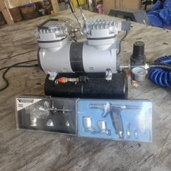2 Air Brush Guns & Compressor 