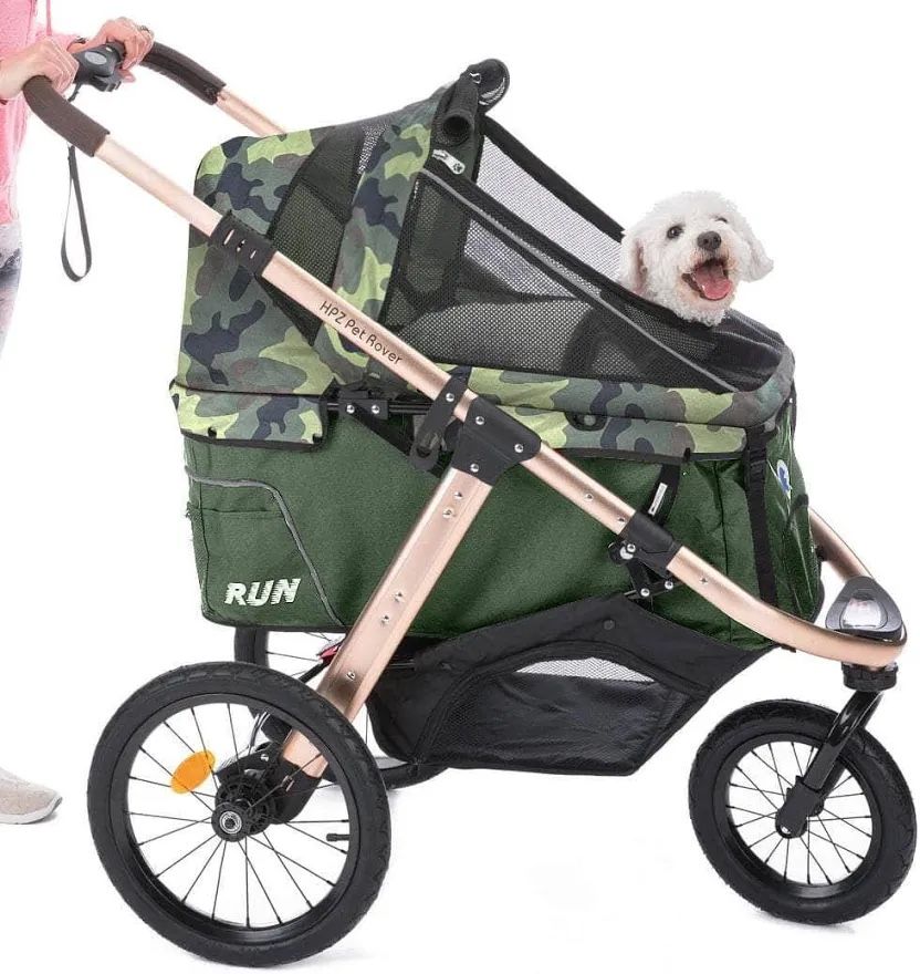 HPZ™ PET ROVER RUN Performance Jogging Sports Stroller For Small/Medium Dogs, Cats And Pets (Green Camo)