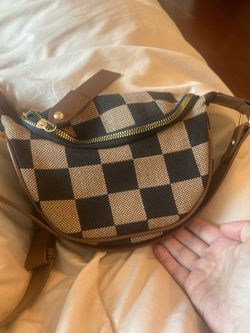 Checkered Crossbody Bag & Wallet Set
