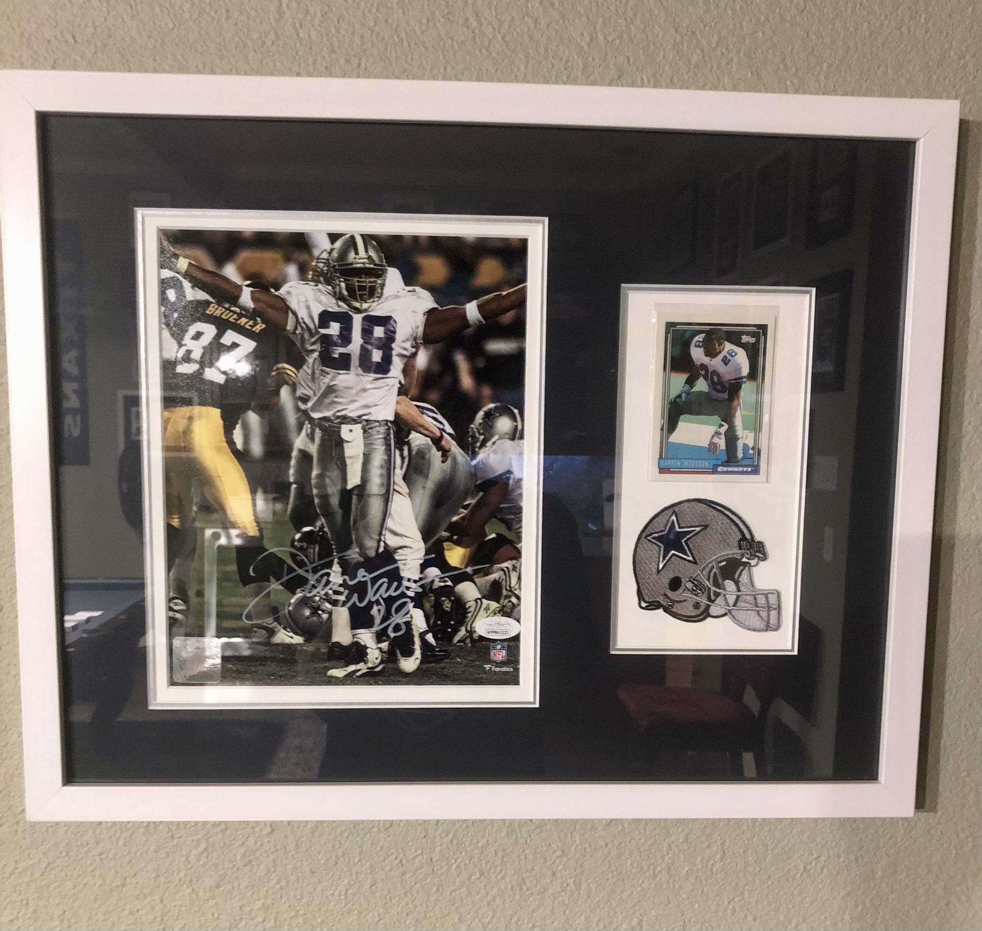 Darren Woodson Signed Framed Photo With Rookie Card And COA