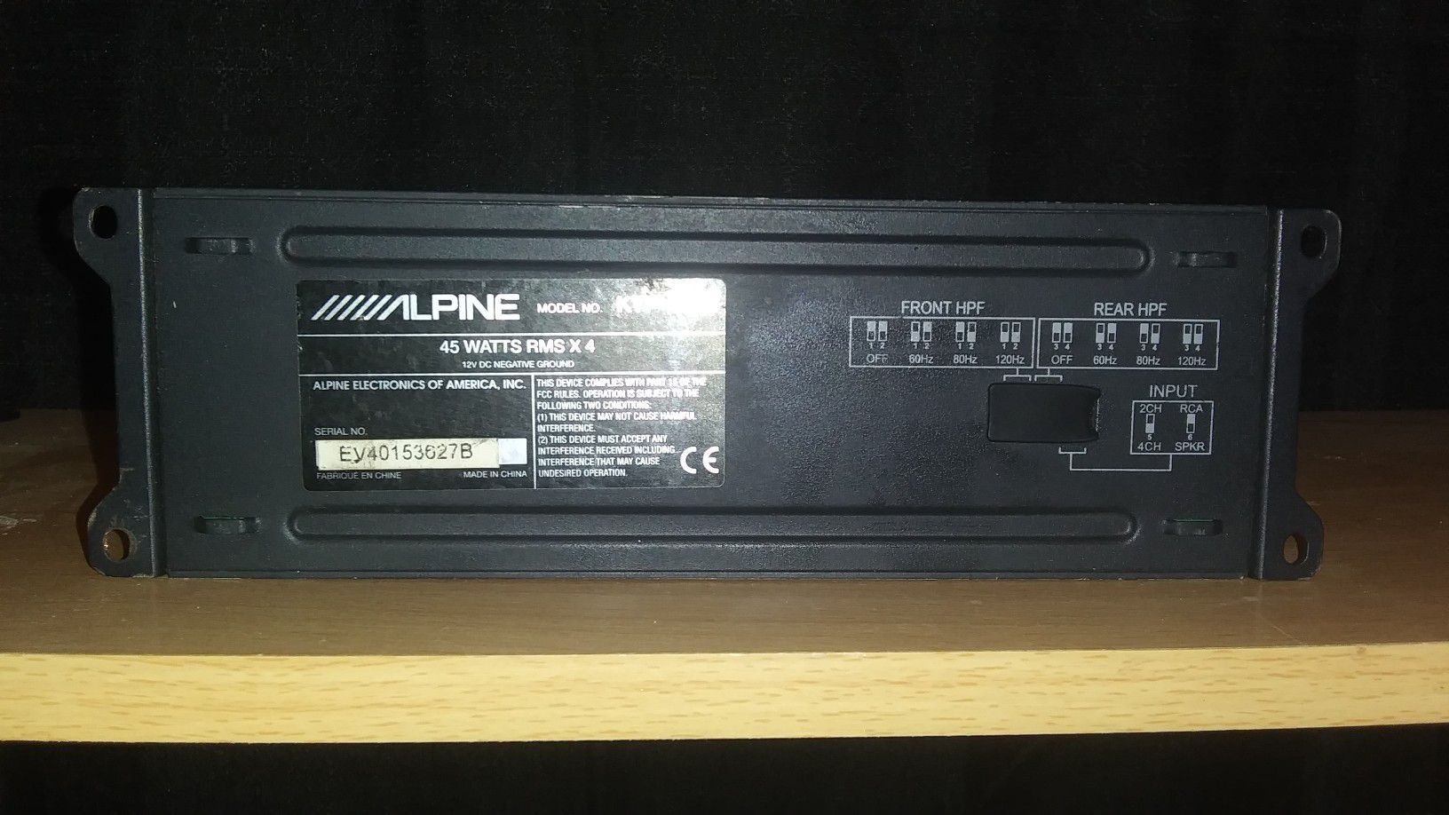 Alpine KTP-445U Power Pack Compact 4-channel car amplifier — 45 watts RMS X 4