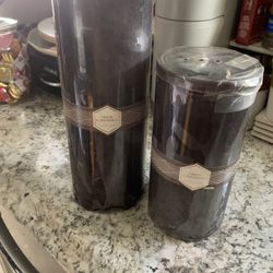 2 Black oversized SCENTED black candles