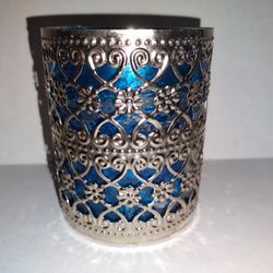 Teal and Silver Votive Candle Holder for Home Decor