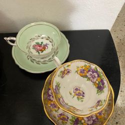 Tazas Platos Porcelana Antigua C/u