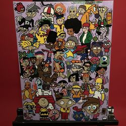 Cartoon collage Painting