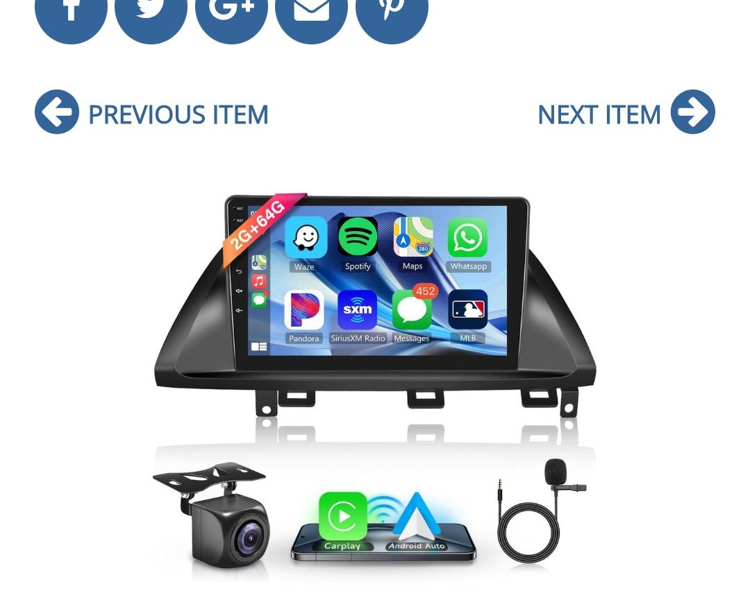 RF9229: 2G64G Android Car Radio for Honda Odyssey 0 Rimoody Car Stereo Carplay Android auto 101 Inch Touch Screen GPS WiFi EQ Mirror Link Bluet