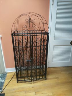 Beautiful, heavy-duty wrought iron 60 bottles wine cabinet
