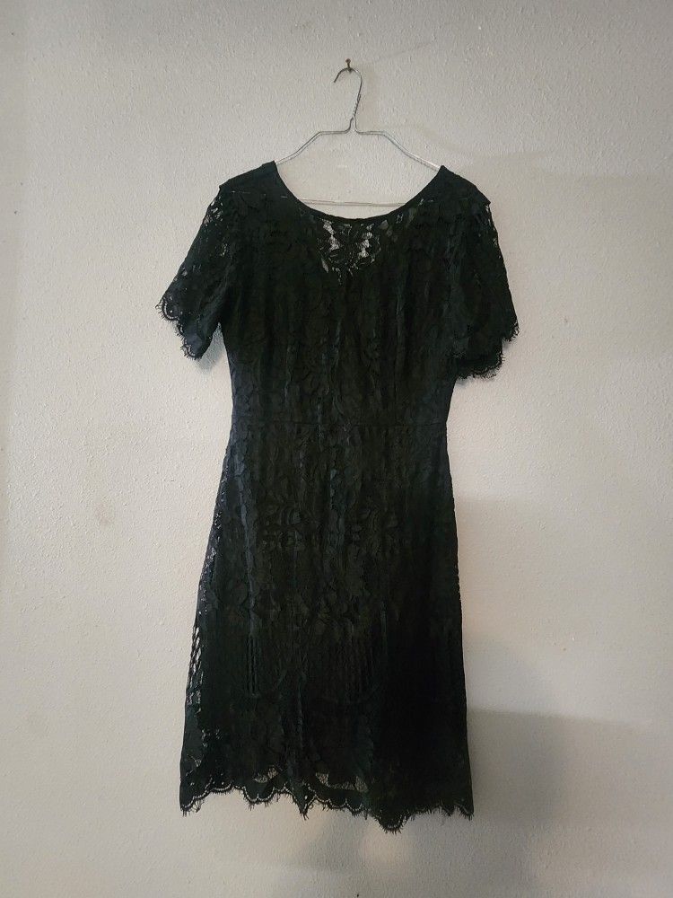 Black Lace Dress Medium Women's
