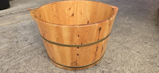 Acupoints Wooden Footbath Basin Double Handle Multipurpose Footbathing Foot