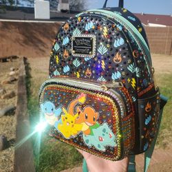 Loungefly Pokemon Starters Rhinestone Mini Backpack