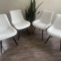Dining Chairs Set of 4, Comfy Dining Room Chairs with Thick Cushions, Upholstered Fabric Kitchen Sid