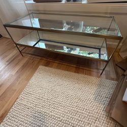Glass Top Gold Metal Frame Coffee Table