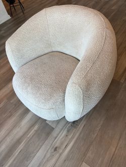 Cream Spinning Accent Chair