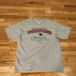 Grey New England Patriots Super Bowl XXXVI Champions T-shirt Size large #NFL