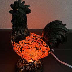 Rooster/ Chicken Mosiac Glass Table Lamp