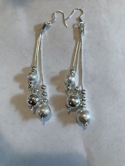Silver drop earrings