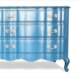 French Blue 6 Drawer Dresser.  Cabinet Chest Of Drawers. 