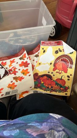 Thanksgiving window clings