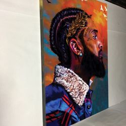 Canvas wall decoration 30”x42”. Brand new we can make it in different sizes, from 4.5”x4.5” to 30”x66”, Wood frame and sprayed with glossy clear co