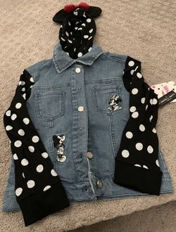 Disney Layered Look Denim Jacket For Girls Size 5t