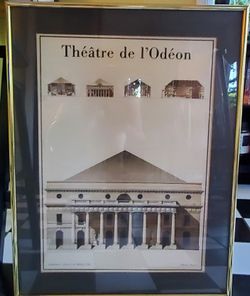 Theatre de l'Odeon Achitectural Drawing Framed Print
