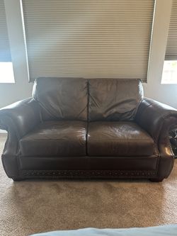 Italian Leather Loveseat
