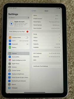 Apple iPad mini 7 (A17 Pro) 128GB Wi-Fi — Flawless Condition