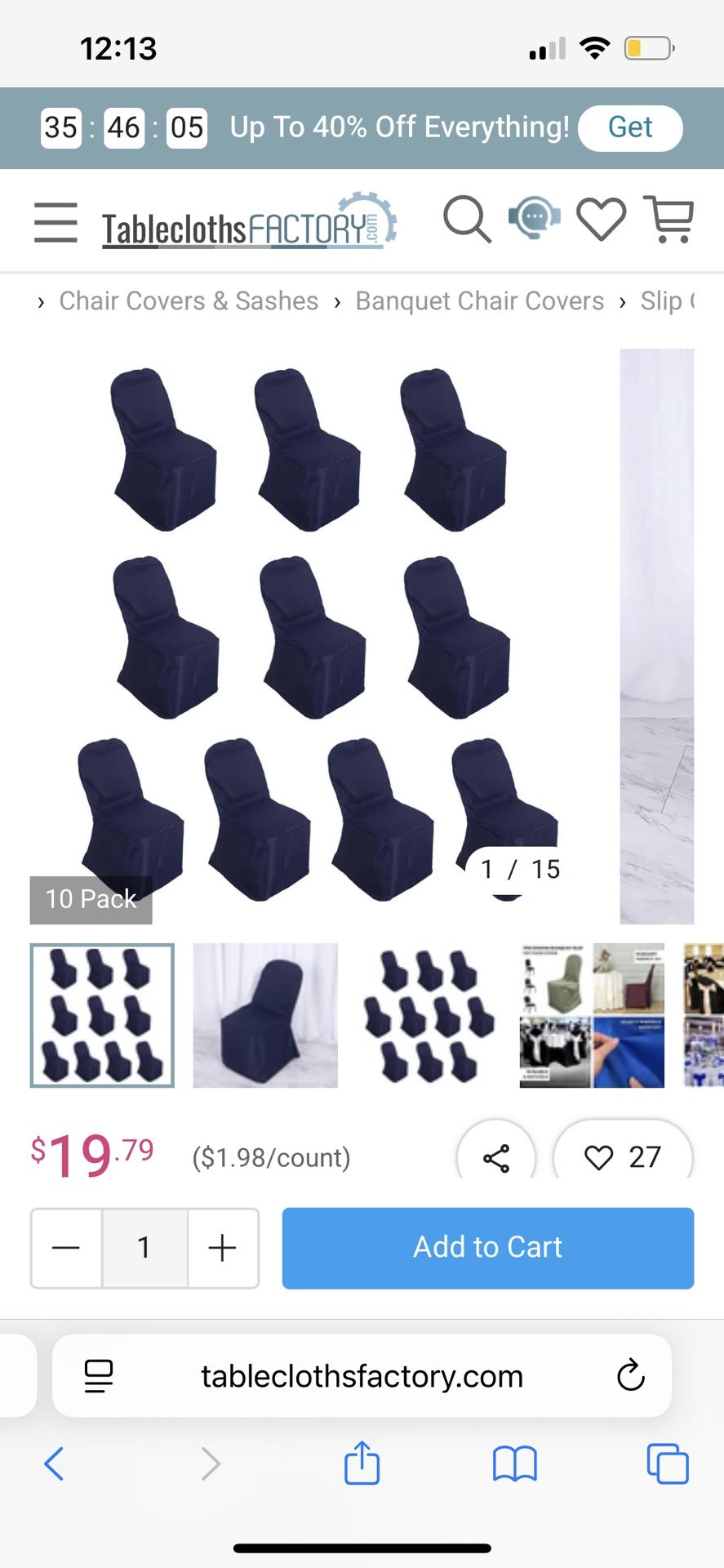 Navy Blue Chair Covers
