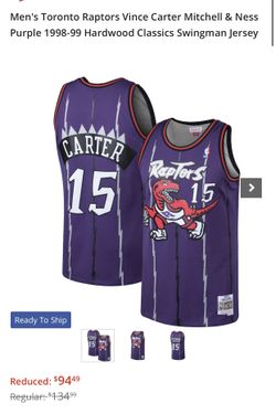 Large Men's Toronto Raptors Vince Carter Mitchell & Ness Purple 1998-99 Hardwood Classics Swingman Jersey