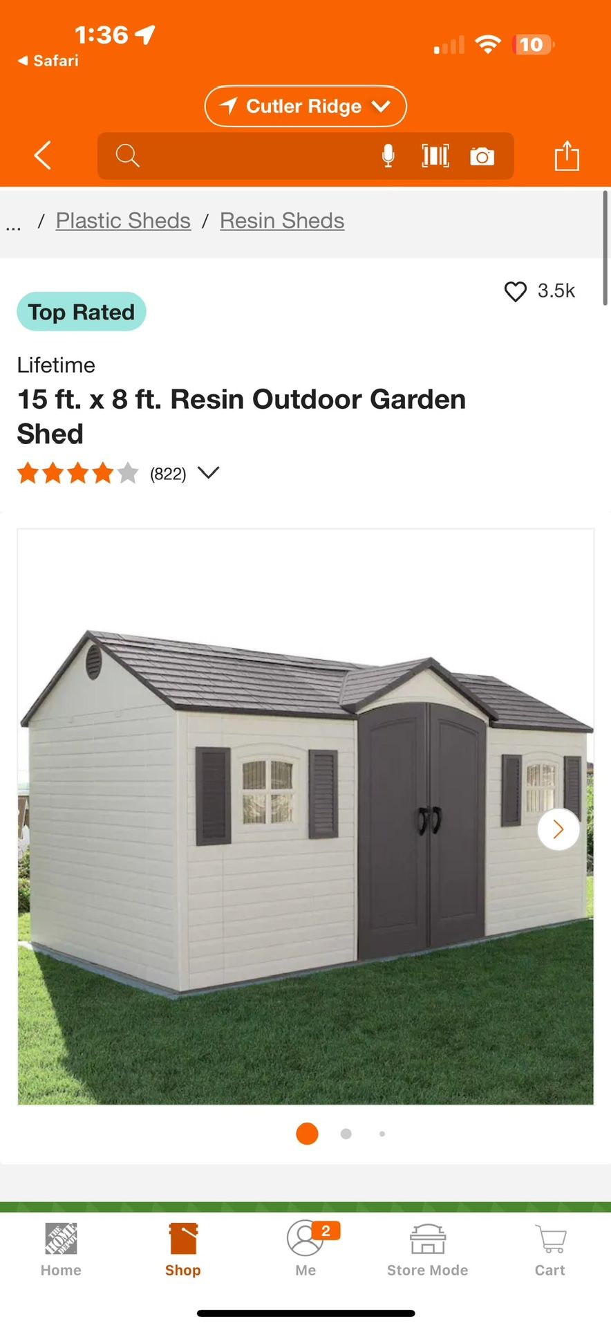 Lifetime Shed 15 X 8 Is The Size