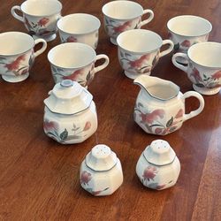 Vintage Mikasa “Silk Flowers” Tea / Coffee Set – Japan – 12 Pieces
