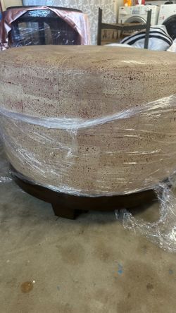Leather ottoman