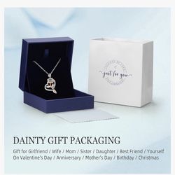 Women’s Necklace Heart 18k Gold Filled S295 Sterling Silver 