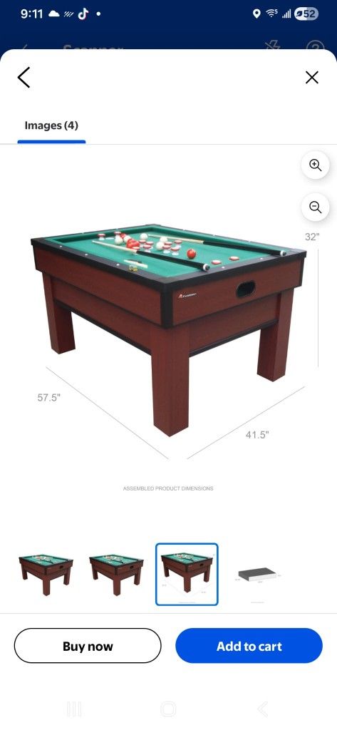 Atomic Classic Bumper Pool Table With Internal Ball Return System And Wrap-resistat  MDF Play Field