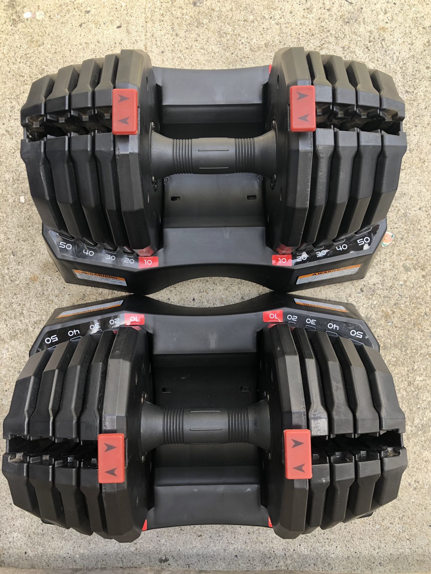 Weider Adjustable Dumbbells Adjust From 10 50lbs In Excellent Condition 