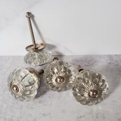 Drawer knobs vintage glass 